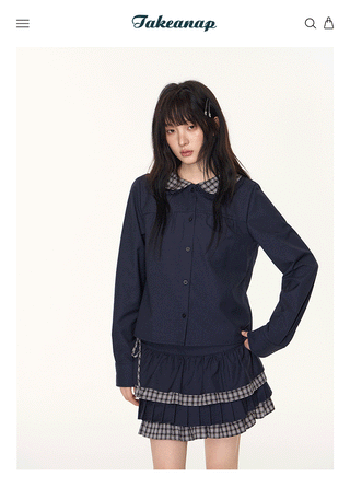 [TAKEANAP] patchwork shirt set