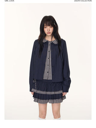 [TAKEANAP] patchwork shirt set
