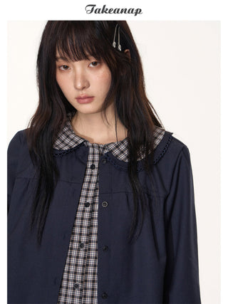[TAKEANAP] patchwork shirt set