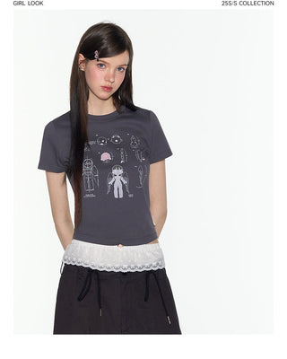 [TAKEANAP] printed retro top