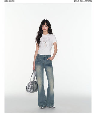 [TAKEANAP] printed retro top