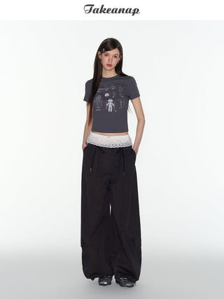 [TAKEANAP] printed retro top