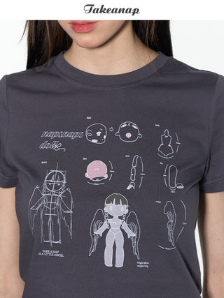[TAKEANAP] printed retro top