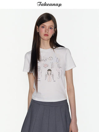 [TAKEANAP] printed retro top