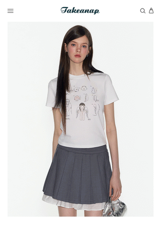 [TAKEANAP] printed retro top
