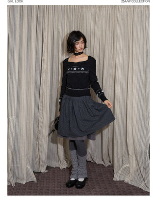 [TAKEANAP] off-shoulder fairisle sweater