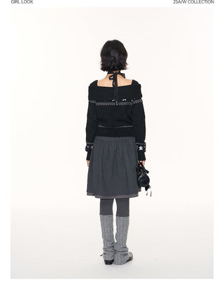 [TAKEANAP] off-shoulder fairisle sweater