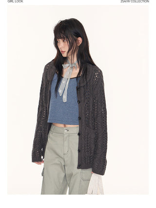 [TAKEANAP] petal collar cardigan