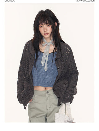 [TAKEANAP] petal collar cardigan