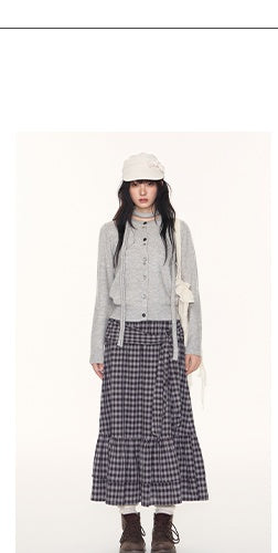[TAKEANAP] plaid lace skirt