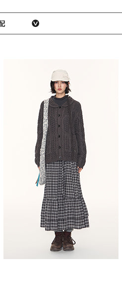 [TAKEANAP] plaid lace skirt