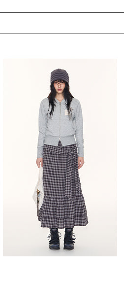 [TAKEANAP] plaid lace skirt