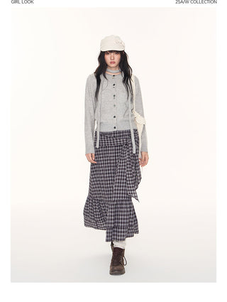 [TAKEANAP] plaid lace skirt