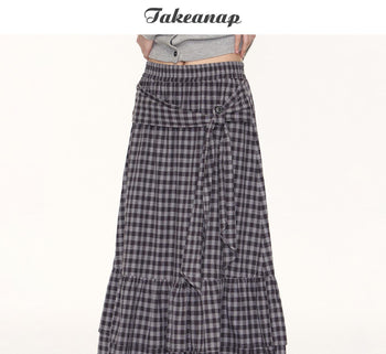 [TAKEANAP] plaid lace skirt