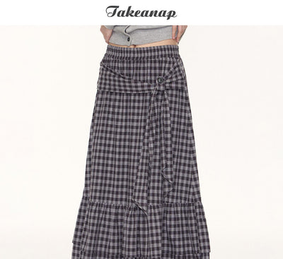 [TAKEANAP] plaid lace skirt
