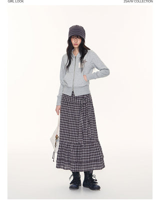 [TAKEANAP] plaid lace skirt