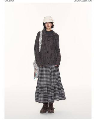 [TAKEANAP] plaid lace skirt