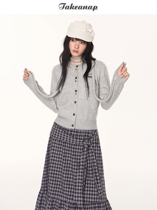 [TAKEANAP] plaid lace skirt