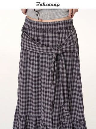 [TAKEANAP] plaid lace skirt