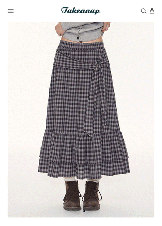 [TAKEANAP] plaid lace skirt