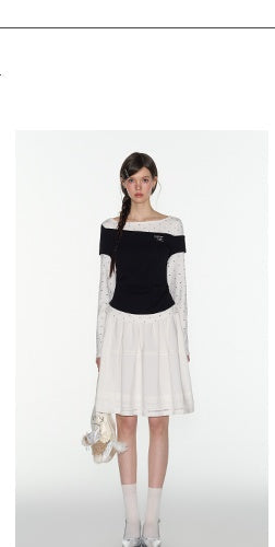 [TAKEANAP] patchwork long-sleeved tee