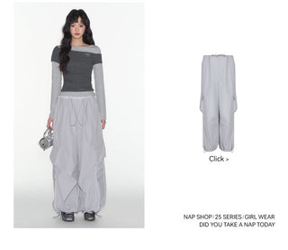 [TAKEANAP] patchwork long-sleeved tee