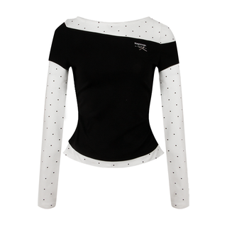 [TAKEANAP] patchwork long-sleeved tee