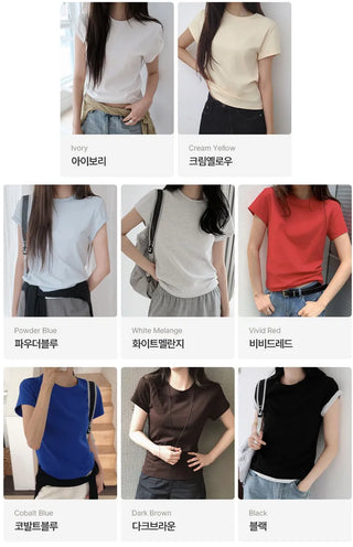 [8 colors] Premium Silket Short-Sleeve T-Shirt