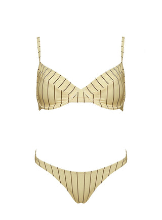 The Deep End Bikini Top Yellow Stripe