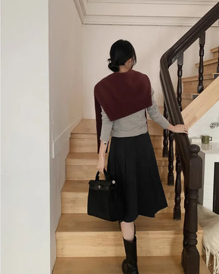 Pleated midi skirt