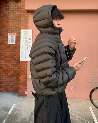 Cross-quilted down jacket