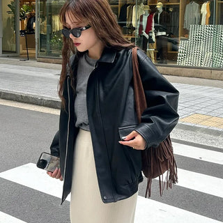 Colored leather jacket
