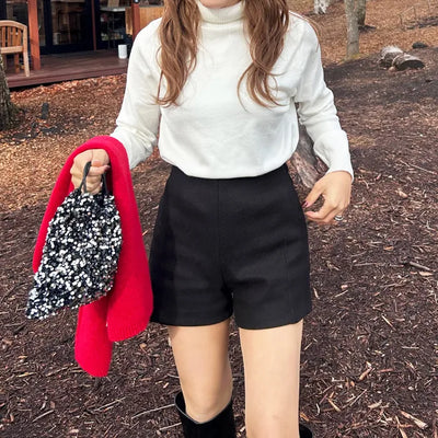 Wool brushed shorts