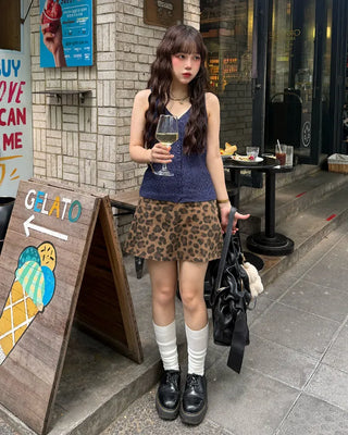 V-neck button-up knit vest