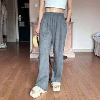 Striped wide-leg pants