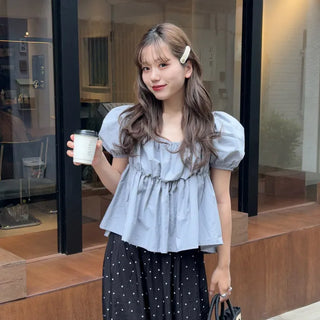 2-way short-sleeved blouse