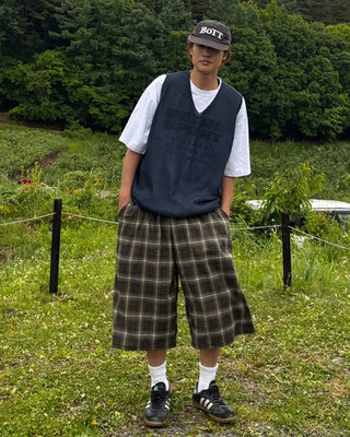 Checked Bermuda Pants