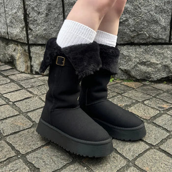 Long sheepskin boots