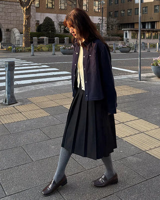 Pleated midi skirt
