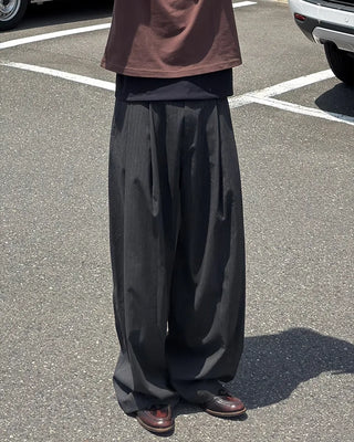 Pinstripe two-pleat slacks