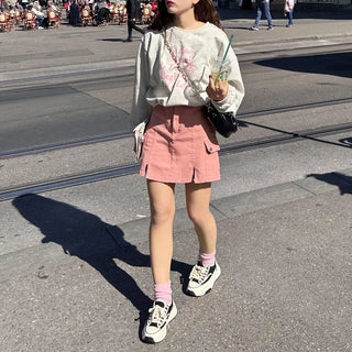 Colored cargo skirt