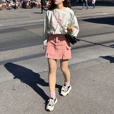 Colored cargo skirt