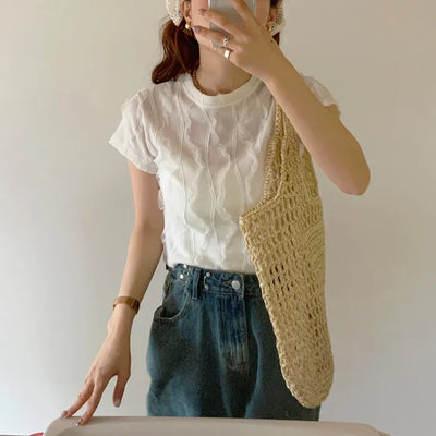 Lace cropped T
