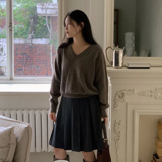 Fox V-neck knit