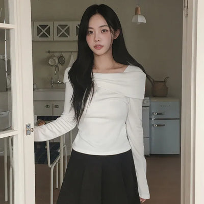Slim Square Neck Sweatshirt