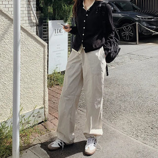 Autumn double-stitched jogger pants