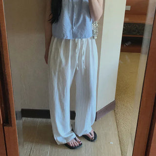 Striped linen pants