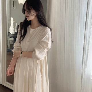 Pleated long dress