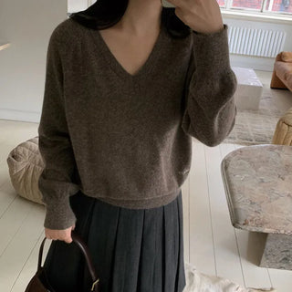 Fox V-neck knit