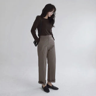 Simple basic slim plain T-shirt